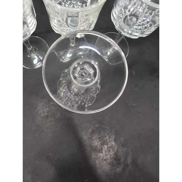 Cristal d'Arques Wine Glasses, 6.75" Longchamp , Vintage Glass Set of 4, Crystal - Picture 7 of 9